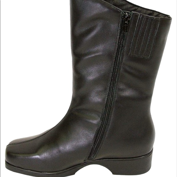 PEERAGE Simone Wide Width Leather Black Boot Size 7.5 Wide Width - Picture 5 of 13